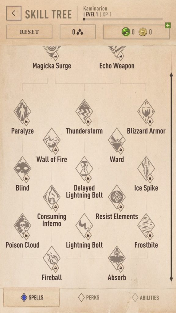 blades spells